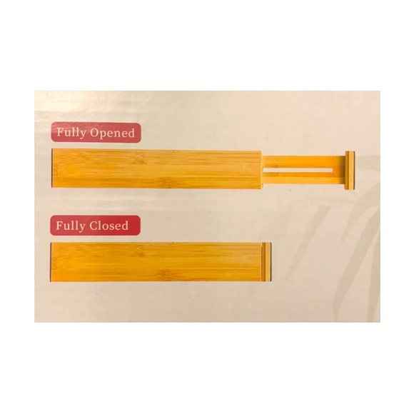 💕 Spring loaded adjustable bamboo wood drawer dividers, effortless insta… - Picture 1 of 1